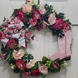 Cowgirl Wreath Faux Flowers